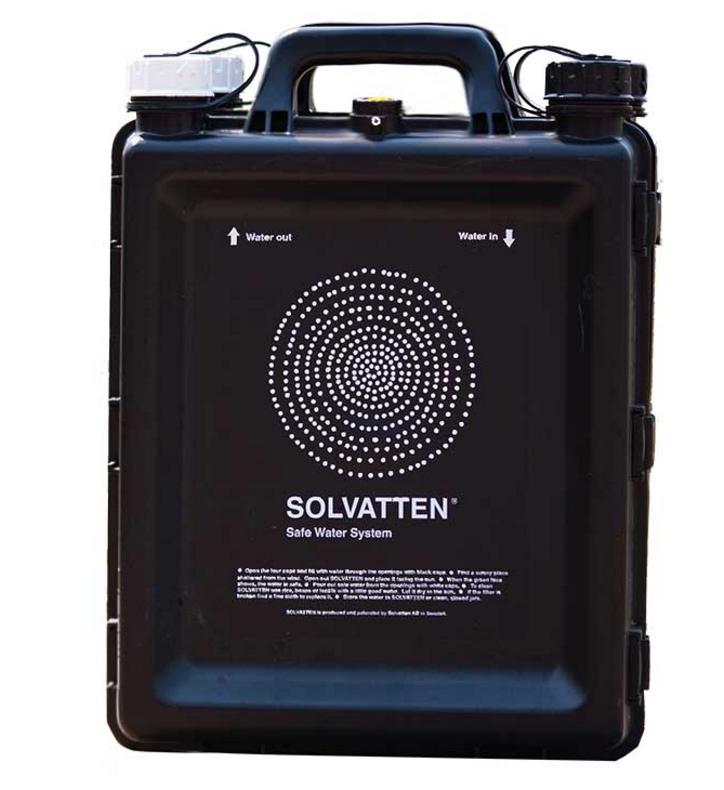 The portable device can hold up to 10 litres of water 