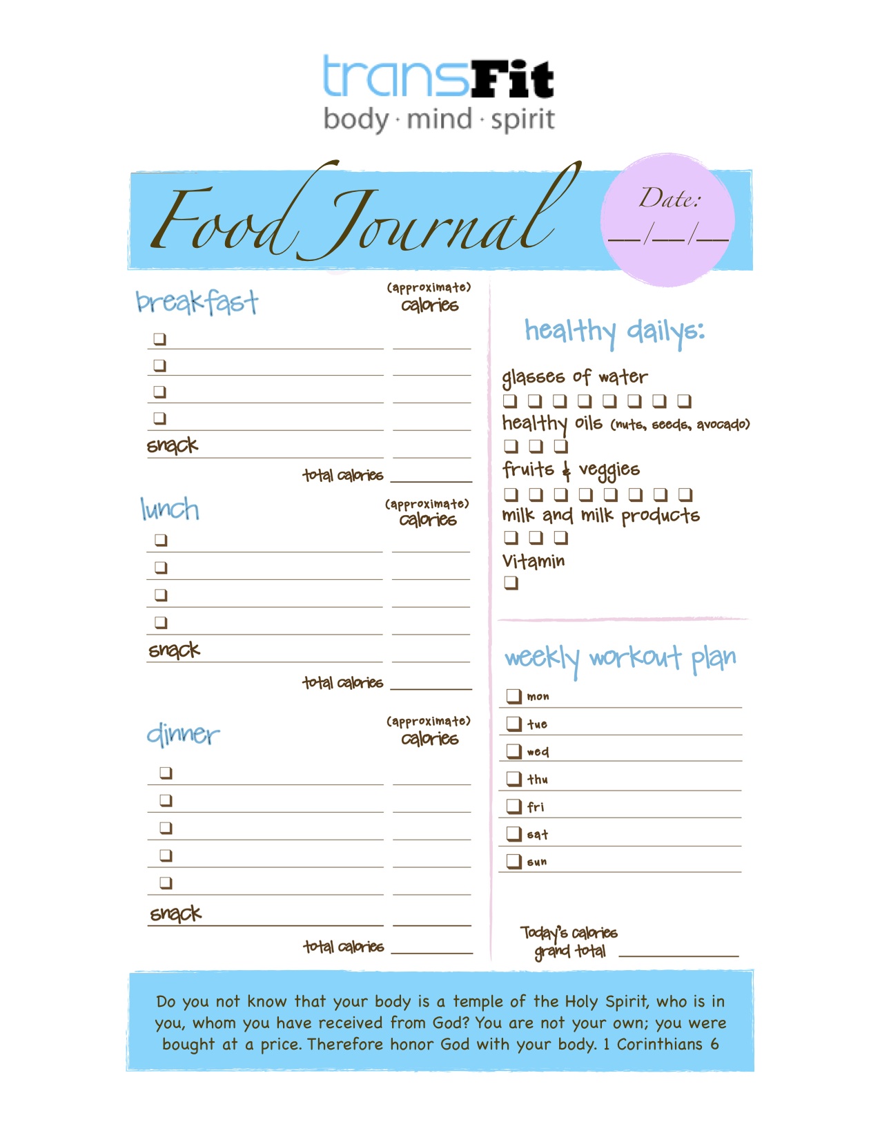 Recipe Journal Inspo + FREE Fruits & Veggies Printable