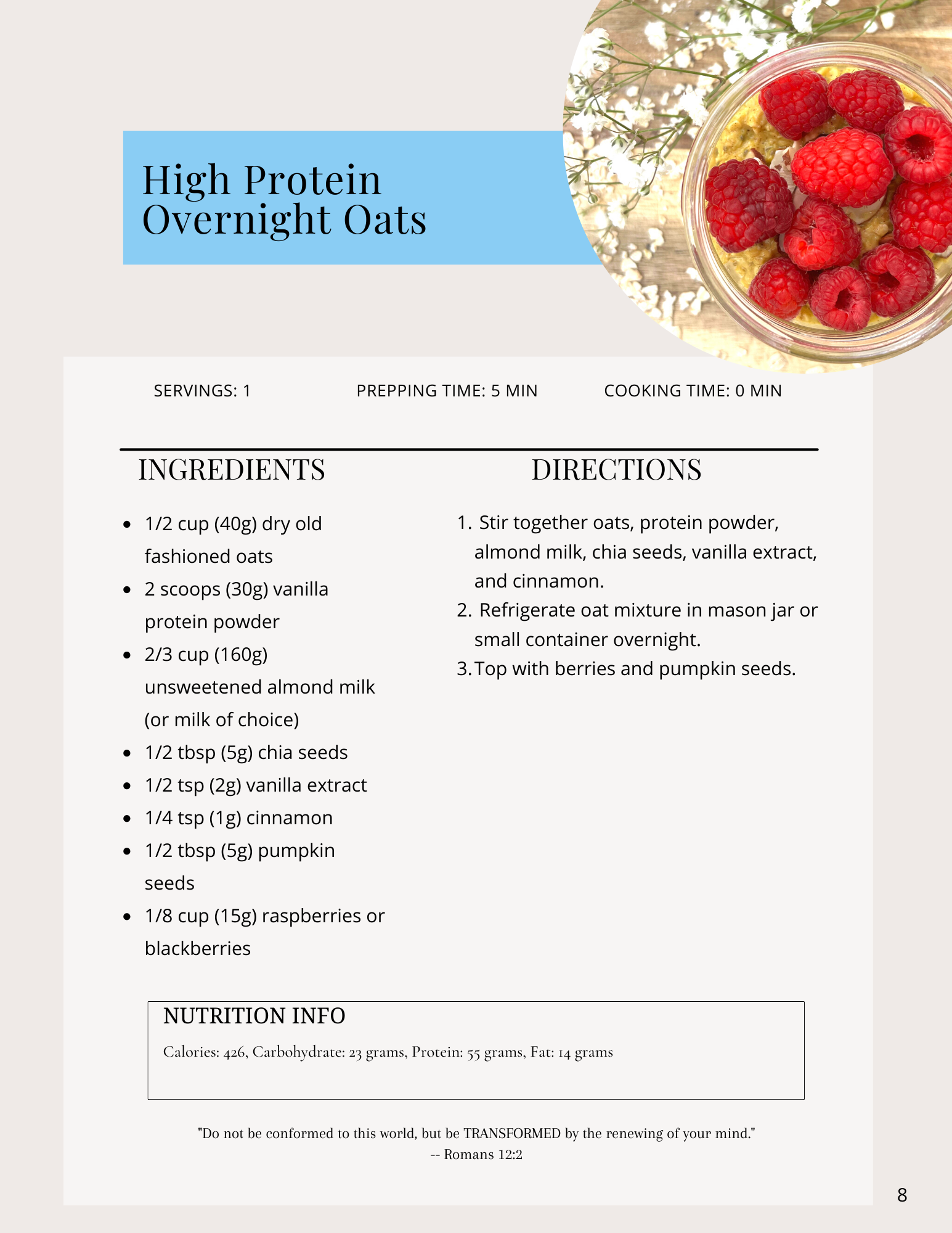 High Protein Recipe Book — TransFit