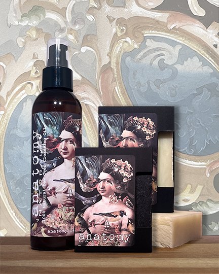 Natural double cleansing set with oil cleanser and choice of charcoal or shea butter soap