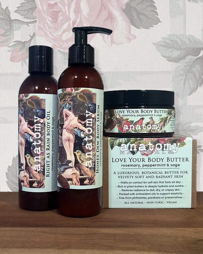 All In Bundle rosemary body oil, body serum, and body butter for complete body care