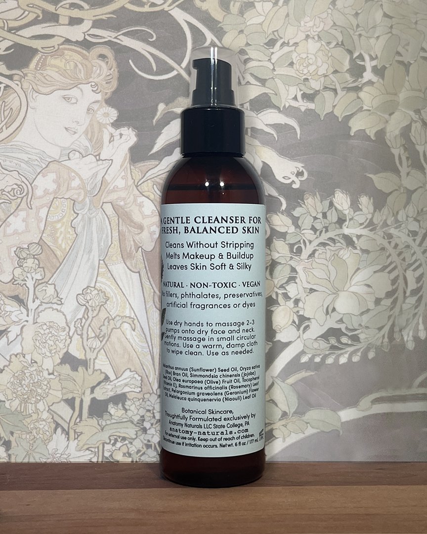 Dew Over Facial Cleansing Oil in amber pump bottle