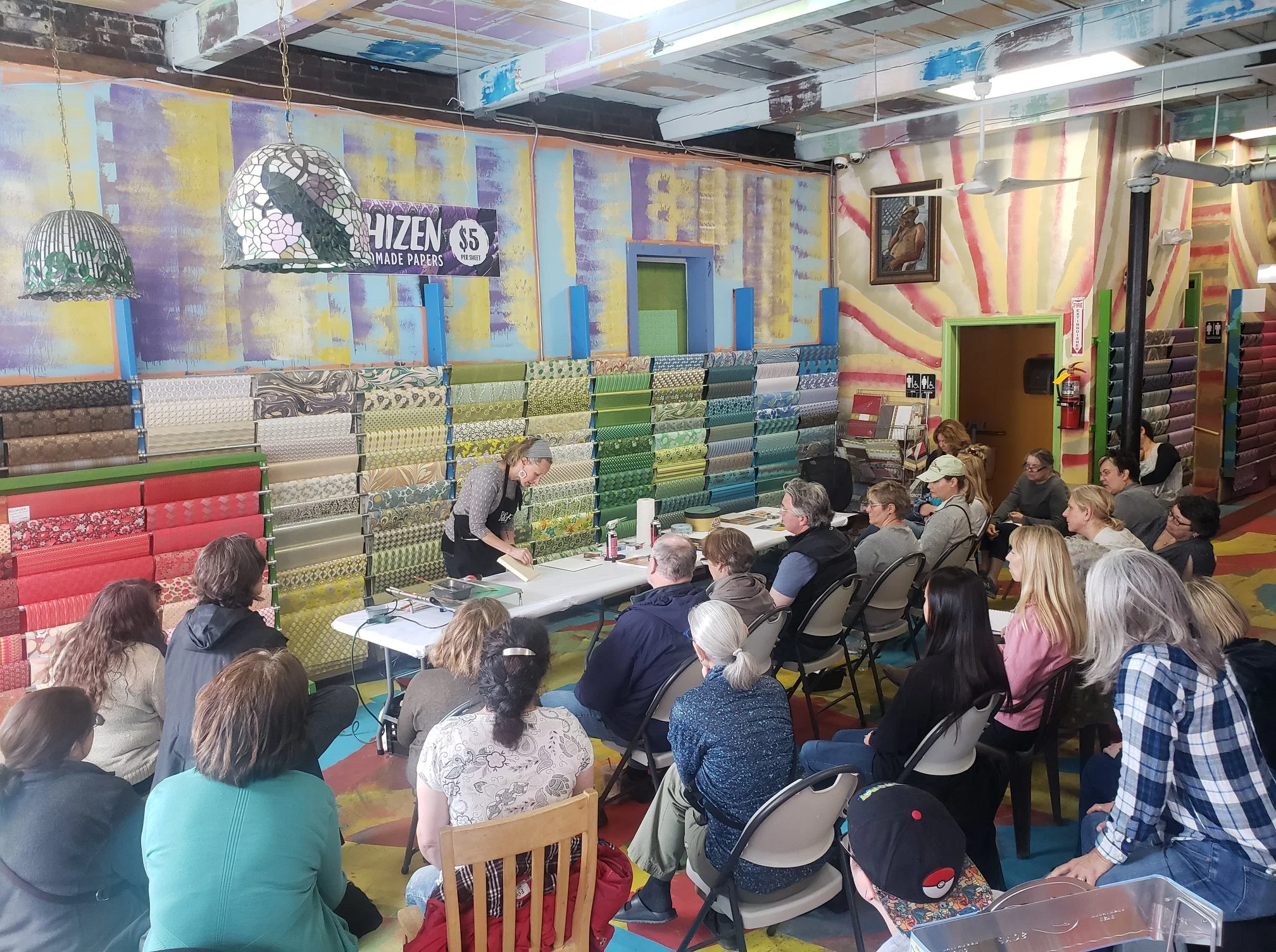 R&F Core Instructor Dietlind Vander Schaaf demoing at Artist & Craftsman in Portland, Maine