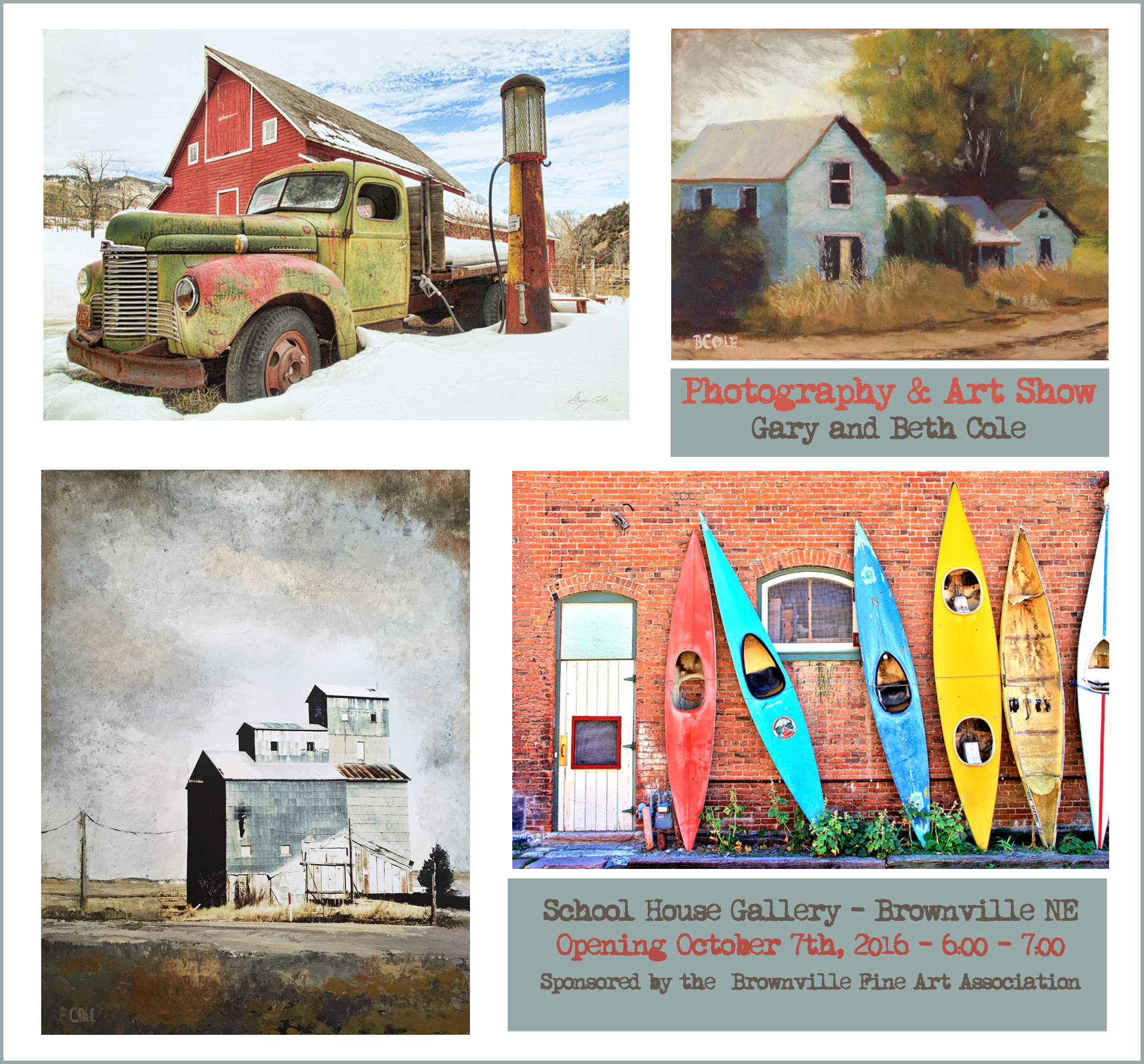 Gary and Beth Cole Art Show in Brownville NE, October 7th, 2016
