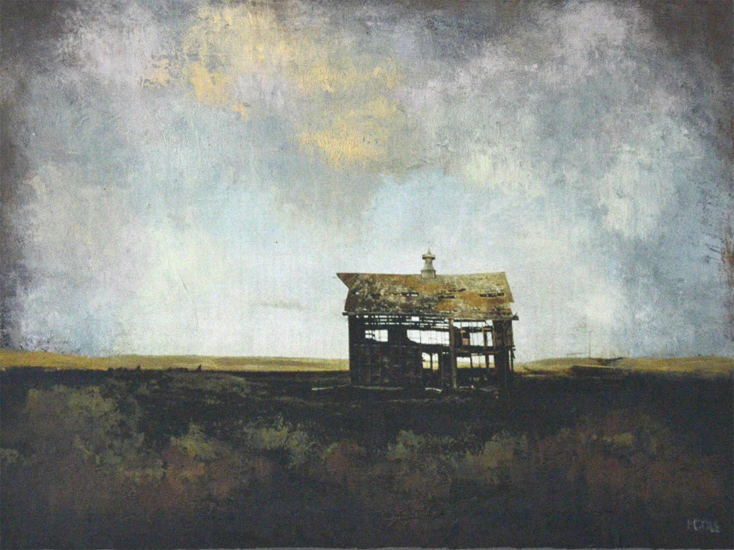Squeak's Barn, Oil/ColdWax/Photography, 18 x 24