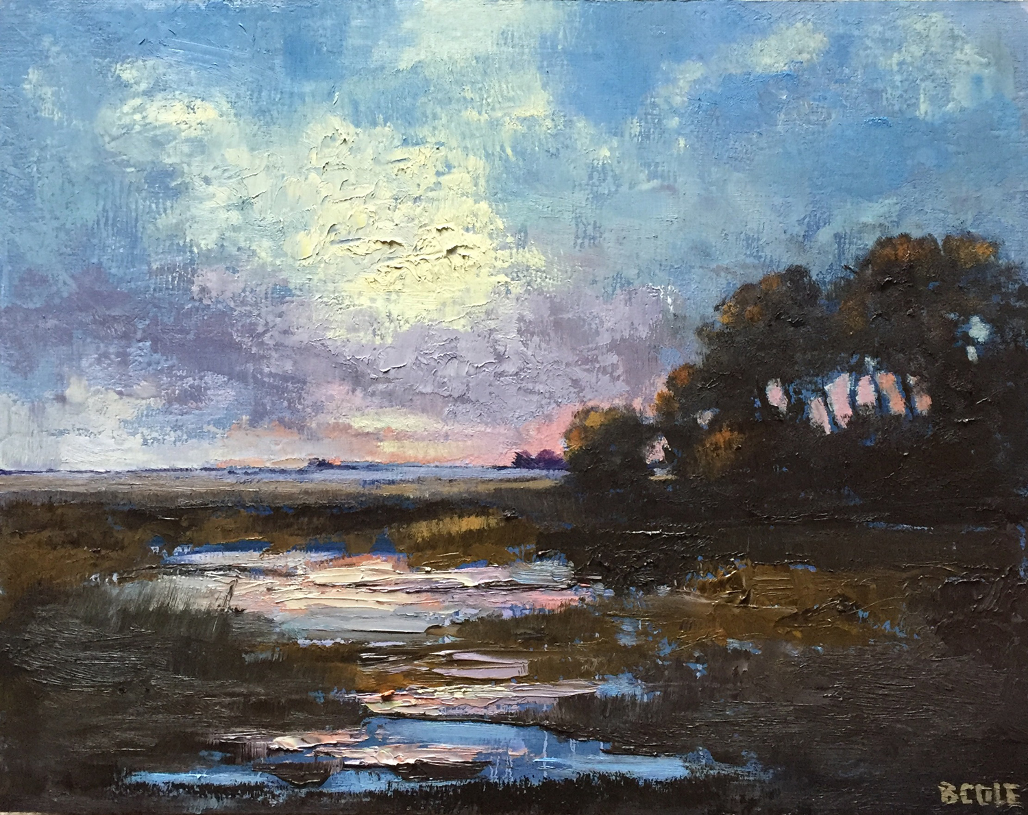 Prairie Marsh, 11 x 14, Oil on Wood Panel © Beth Cole