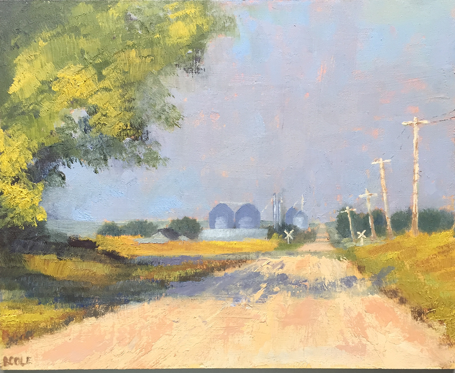 North of Town, Oil on Panel, 8 x 10 © Beth Cole