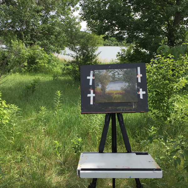 Painting Plein Aire at Standing Bear Lake, Omaha