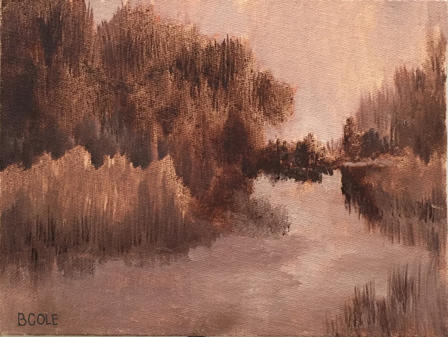 One Color and White Exercise | 8 x 10 | Oil on Panel | ©BethCole