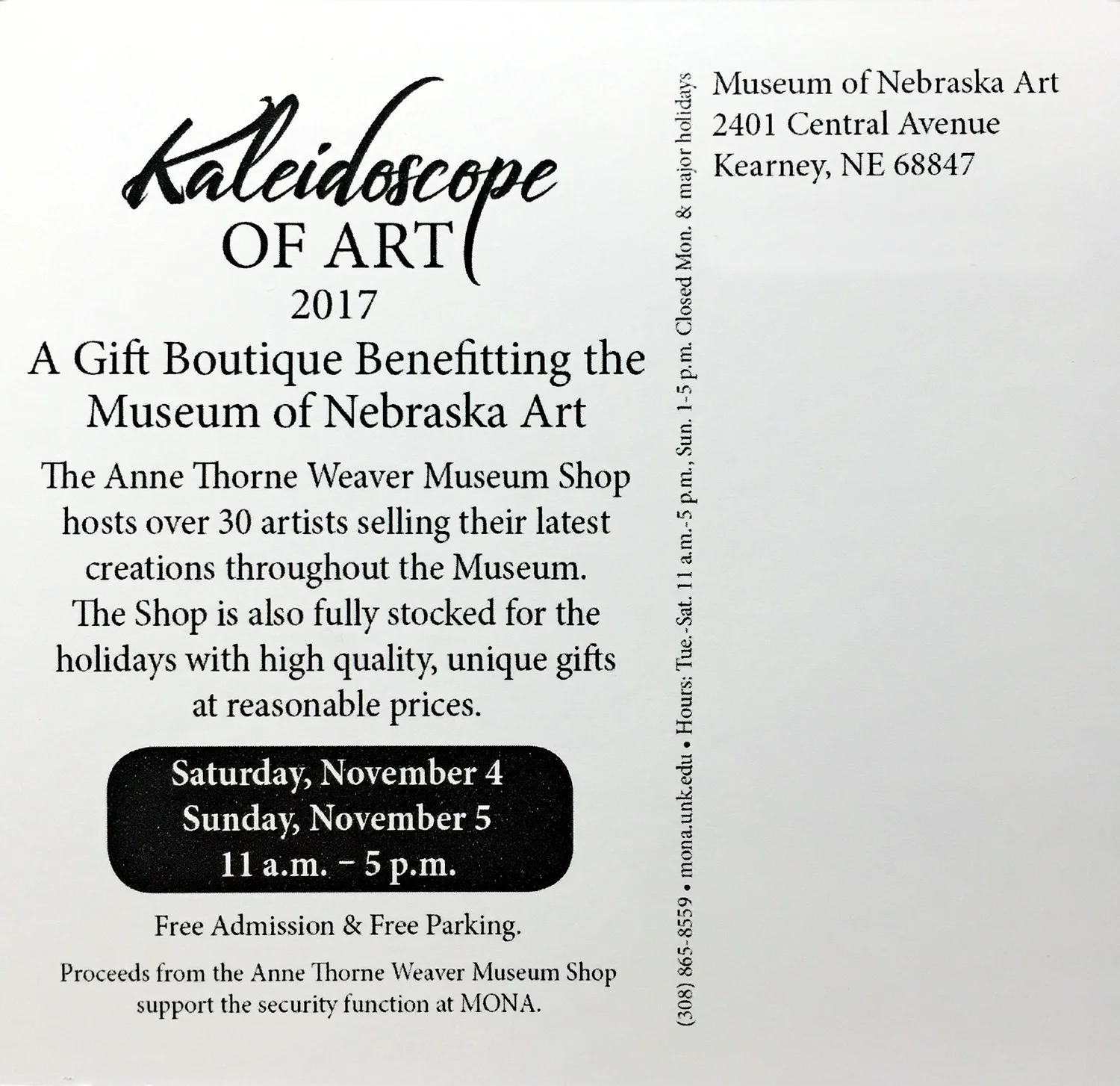 Kaleidoscope 2017 at MONA in Kearney, November 4-5