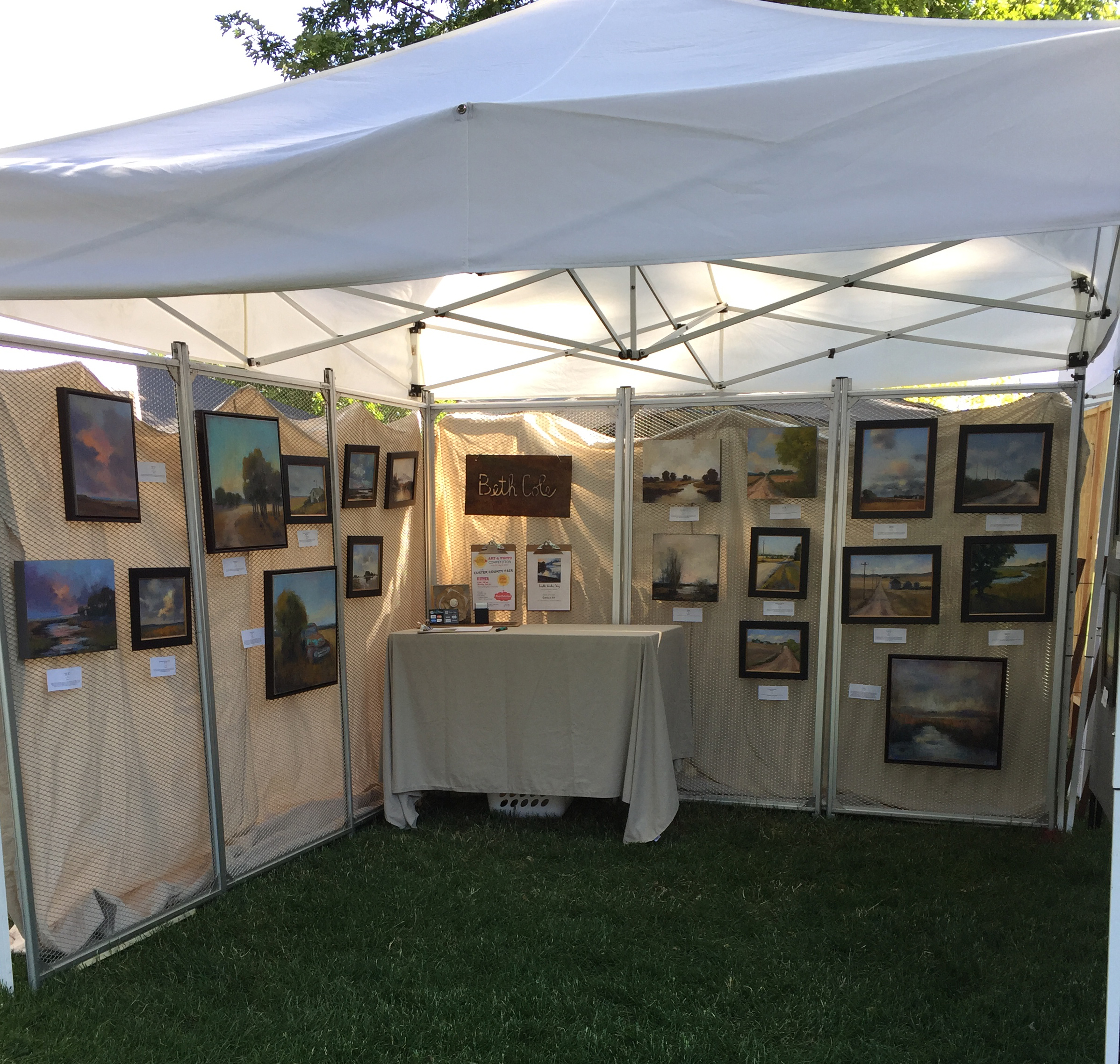 Part of my booth from Kearney Art in the Park ©Beth Cole