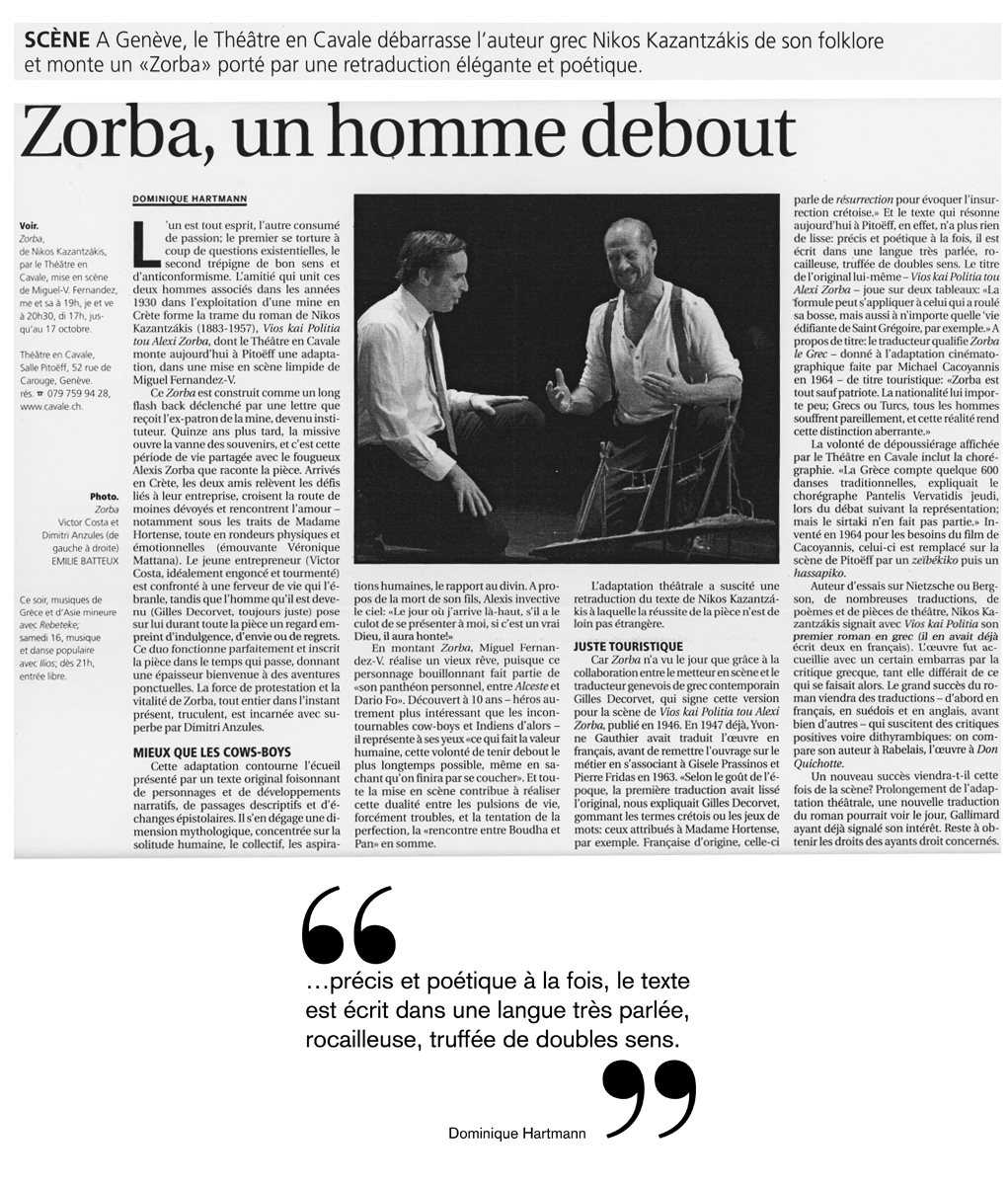 LE COURRIER, SAMEDI, 09 OCTOBRE 2010 - par Dominique Hartmann