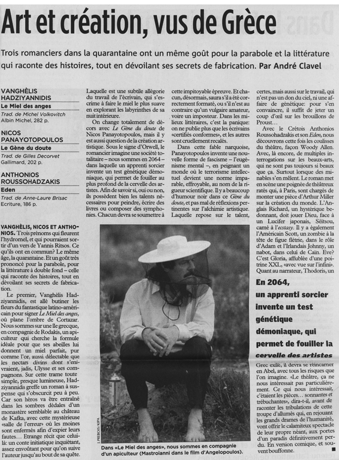 LE TEMPS / SAMEDI 8 MAI 2004 - par André Clavel