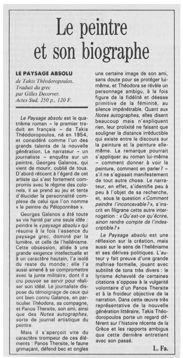 LE MONDE / VENDREDI 18 DÉCEMBRE 1992 - par Lucile Farnoux