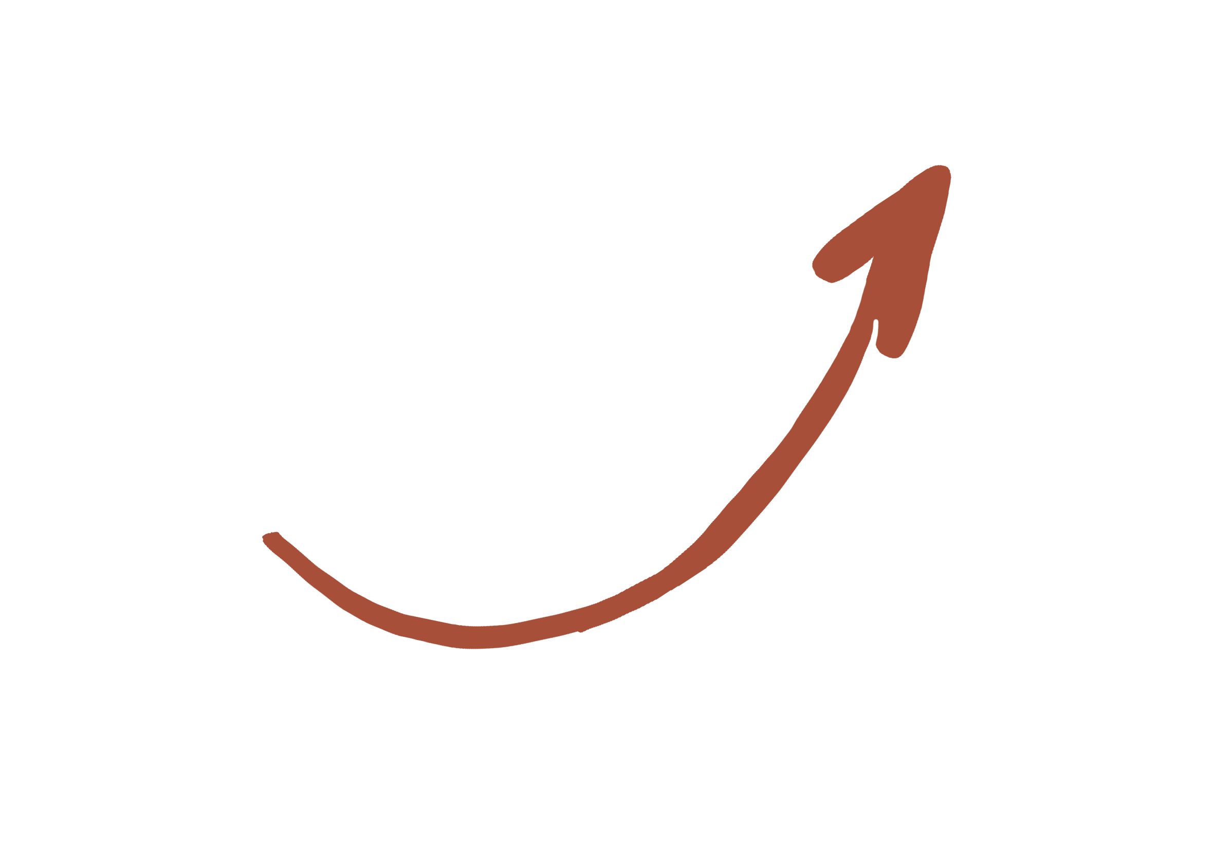 Curved orange arrow pointing upward on a black background
