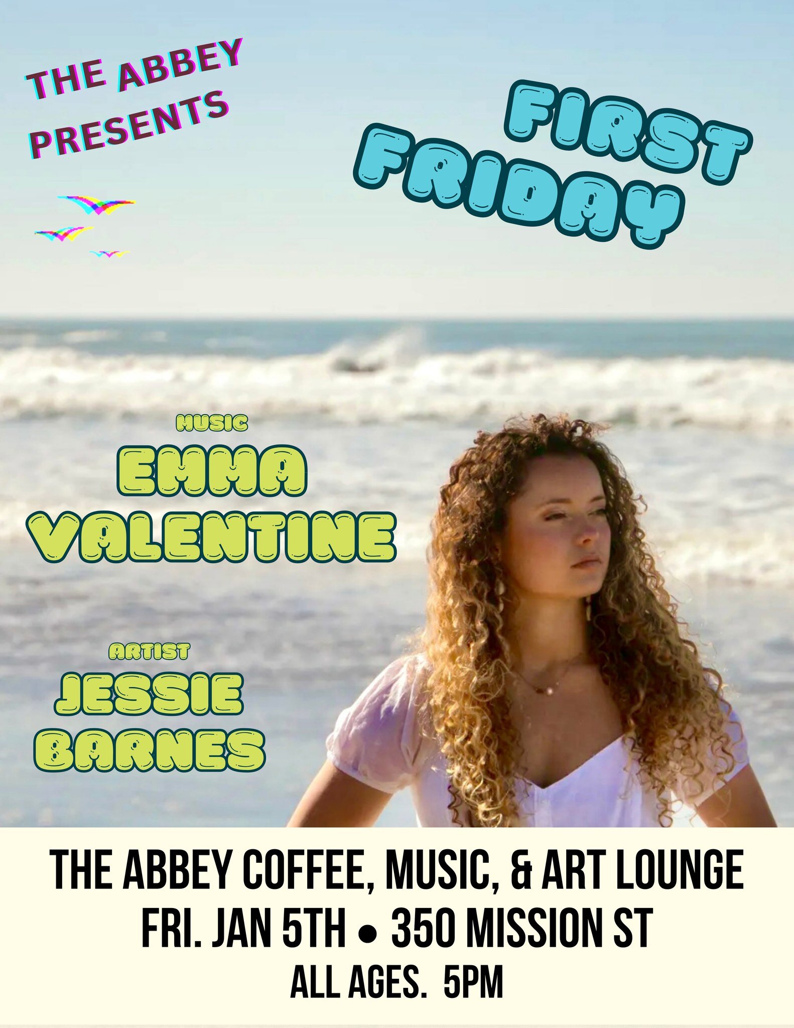 Hi Y'all! Let's get back into the swing of things with First Friday. This Friday night, Emma Valentine  live and in person.
#FirstFridays #theabbeysc #emmavalentine #downtownsantacruz #ucsc
