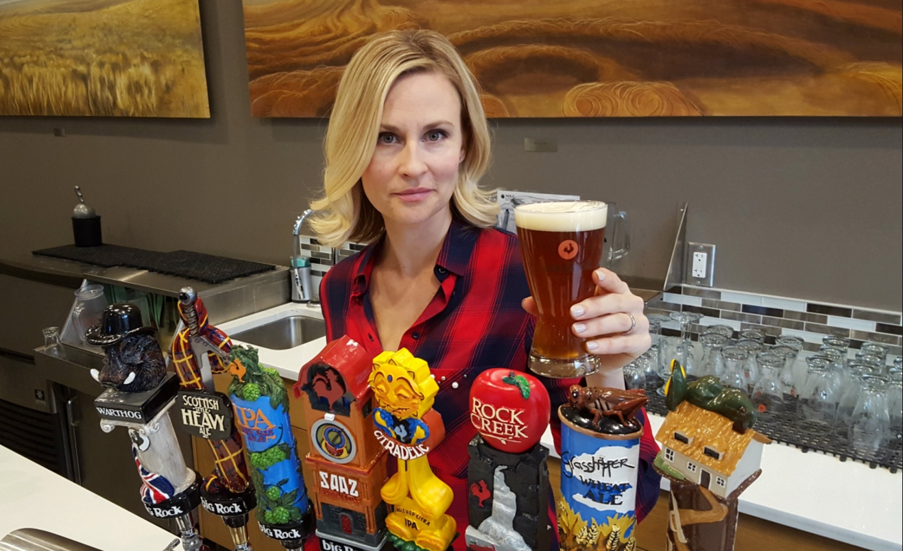 Susanne Fox says consumers know what they'll pay for a pint, so despite rising price of hops Big Rock has been absorbing the costs. (Sarah Lawrynuik/CBC)