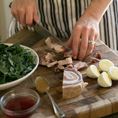 INSPIRED BY THIS: Warm Pancetta Kale Salad