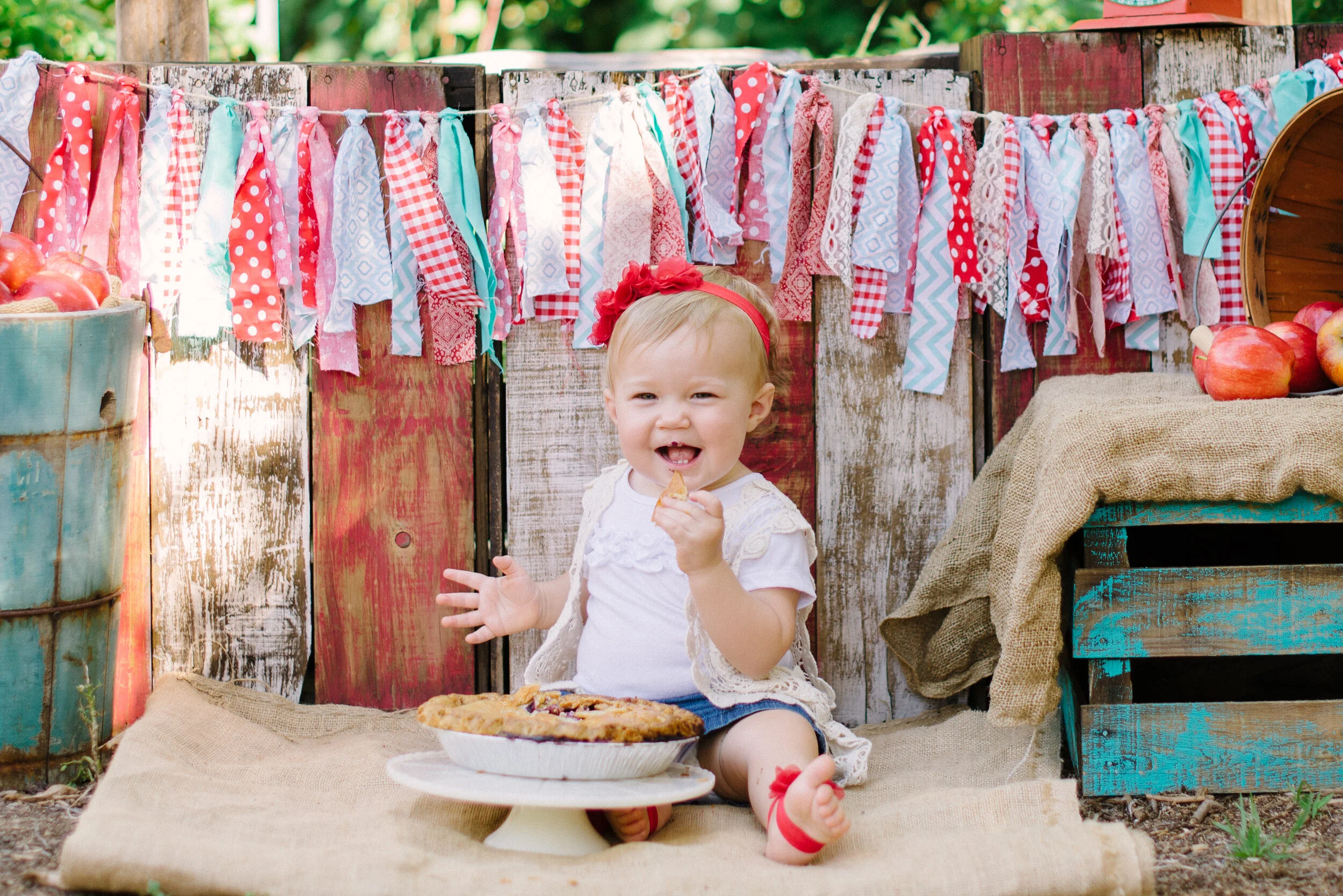 {Styled} 1st Birthday Pie Smash | Award Winning Myrtle Berry Pie | Myrtle Creek Bontanical Gardens Fallbrook, Ca | Stevie Dee Photography Fallbrook, Ca Photographer