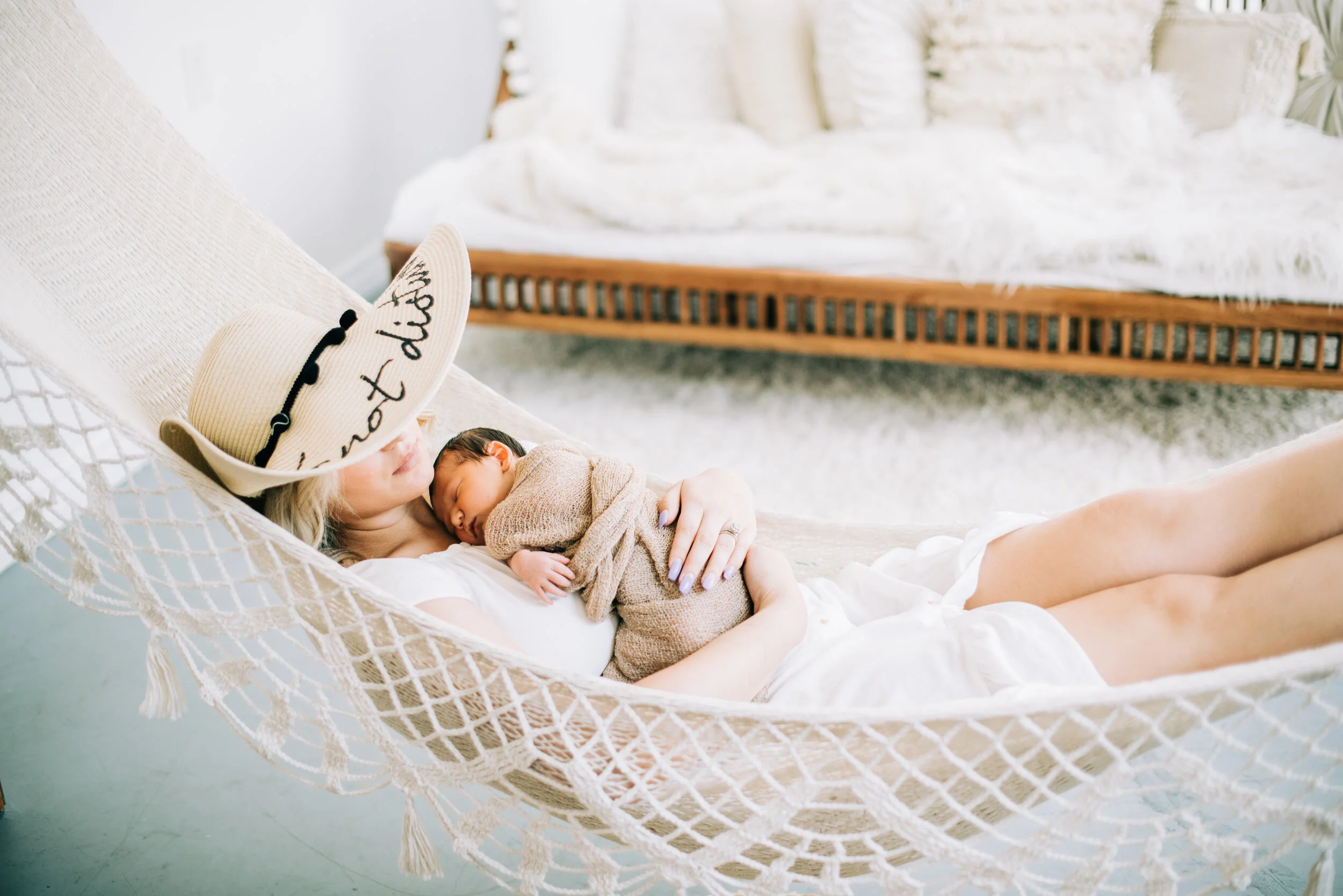 Baby River || Fallbrook Studio Newborn Session || Lifestyle Newborn Session || Stevie Dee Photography