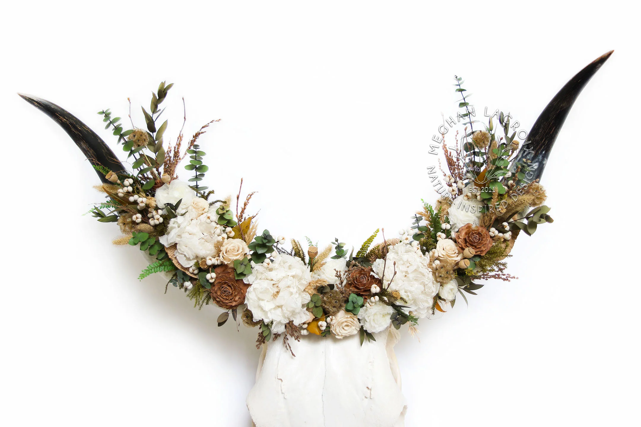 Cow Skull with Flower Crown by Meghan LaCroix