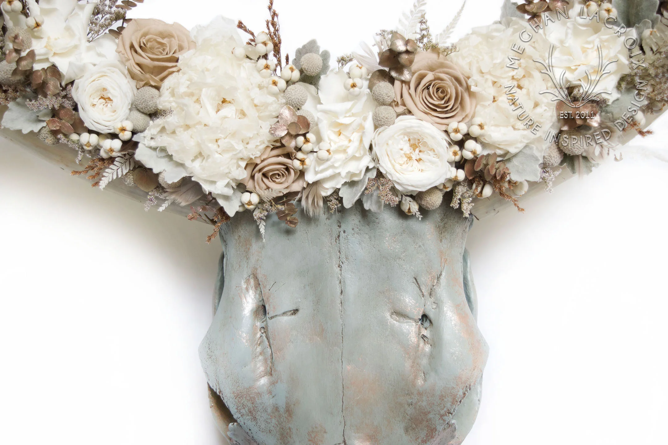 Cow Skull with Floral Crown by Meghan LaCroix