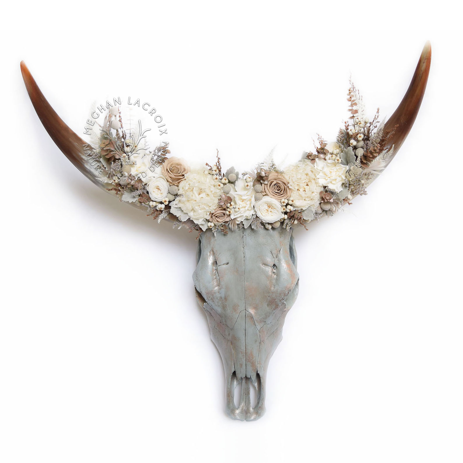 Cow Skull with Flower Crown by Meghan LaCroix