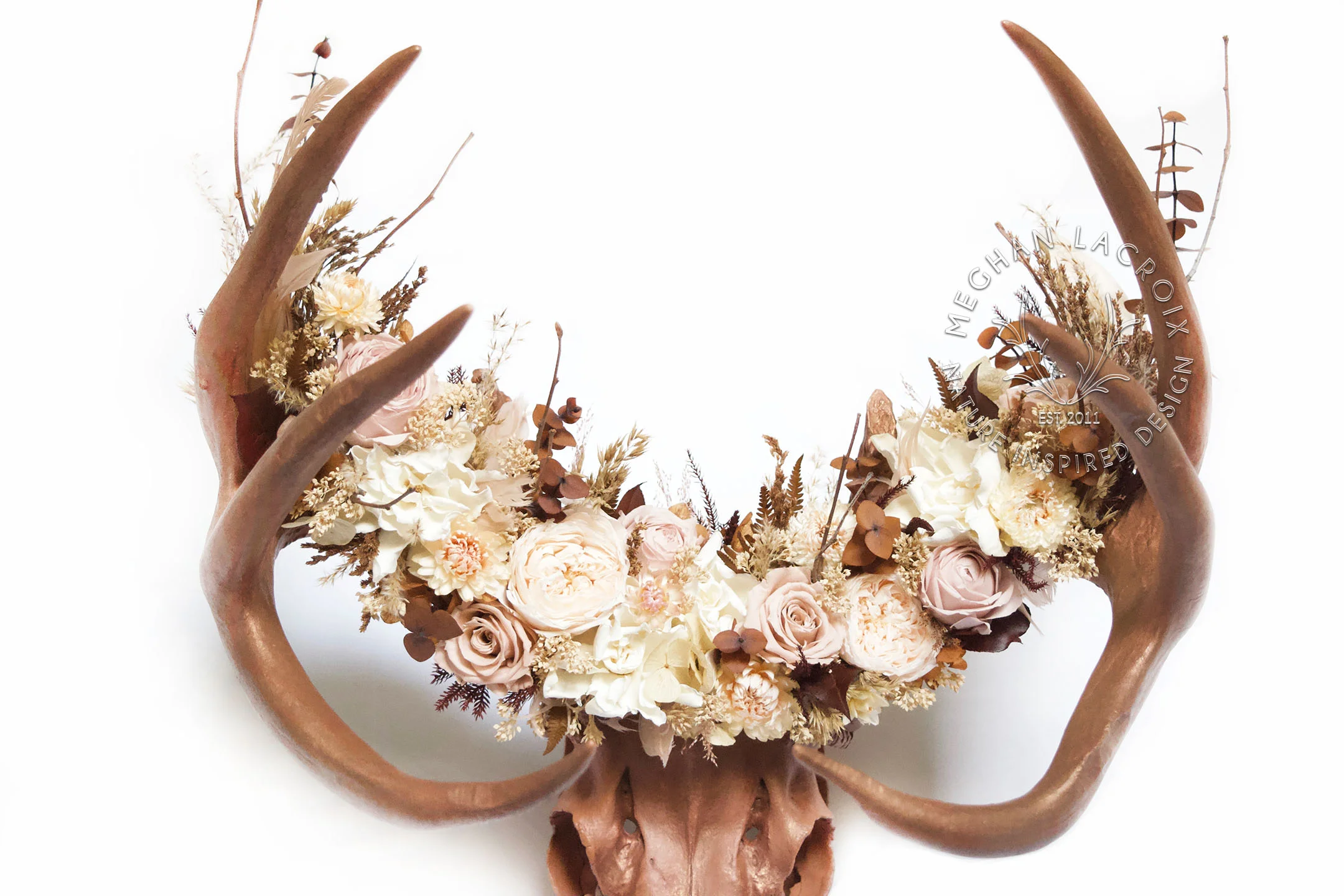 Deer Skull with Flower Crown by Meghan LaCroix