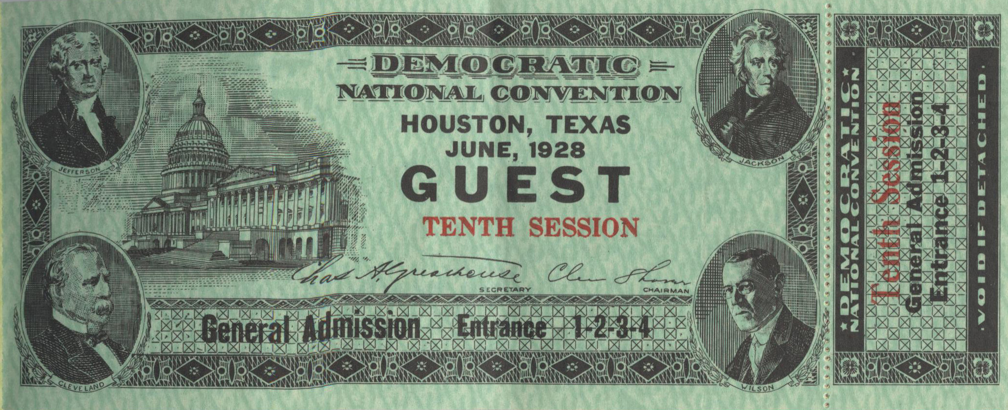Tickets to the Convention, Heritage Society Permanent Collection