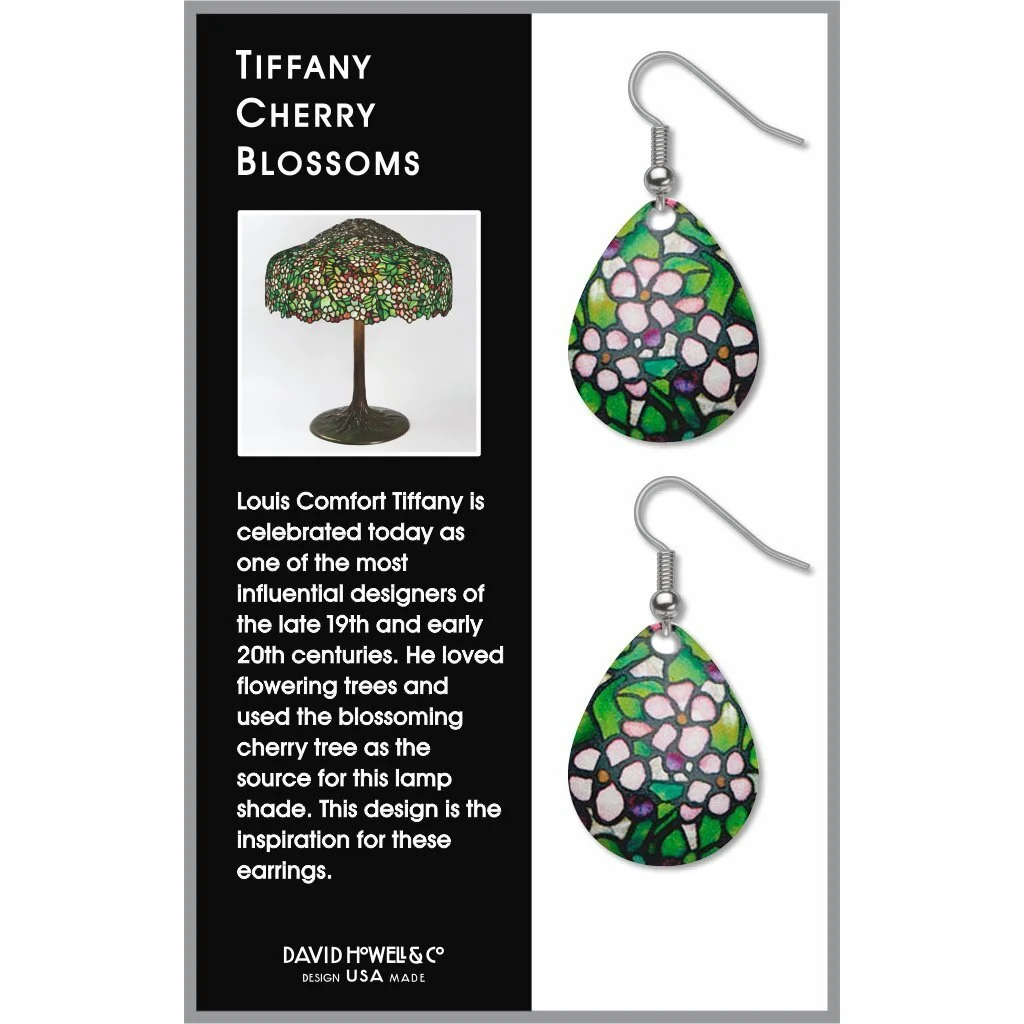 Tiffany Stained Glass Cherry Blossom Earrings — The Heritage Society