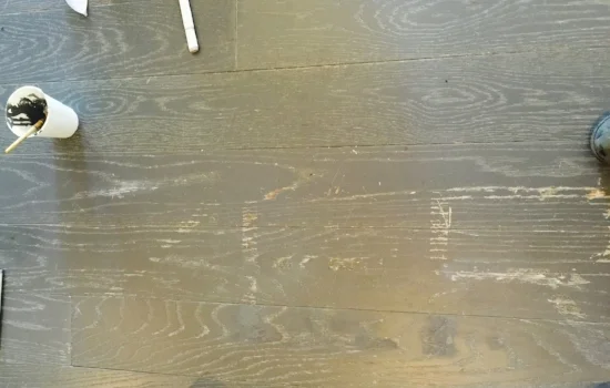 There is a darker layer under a lighter layer.