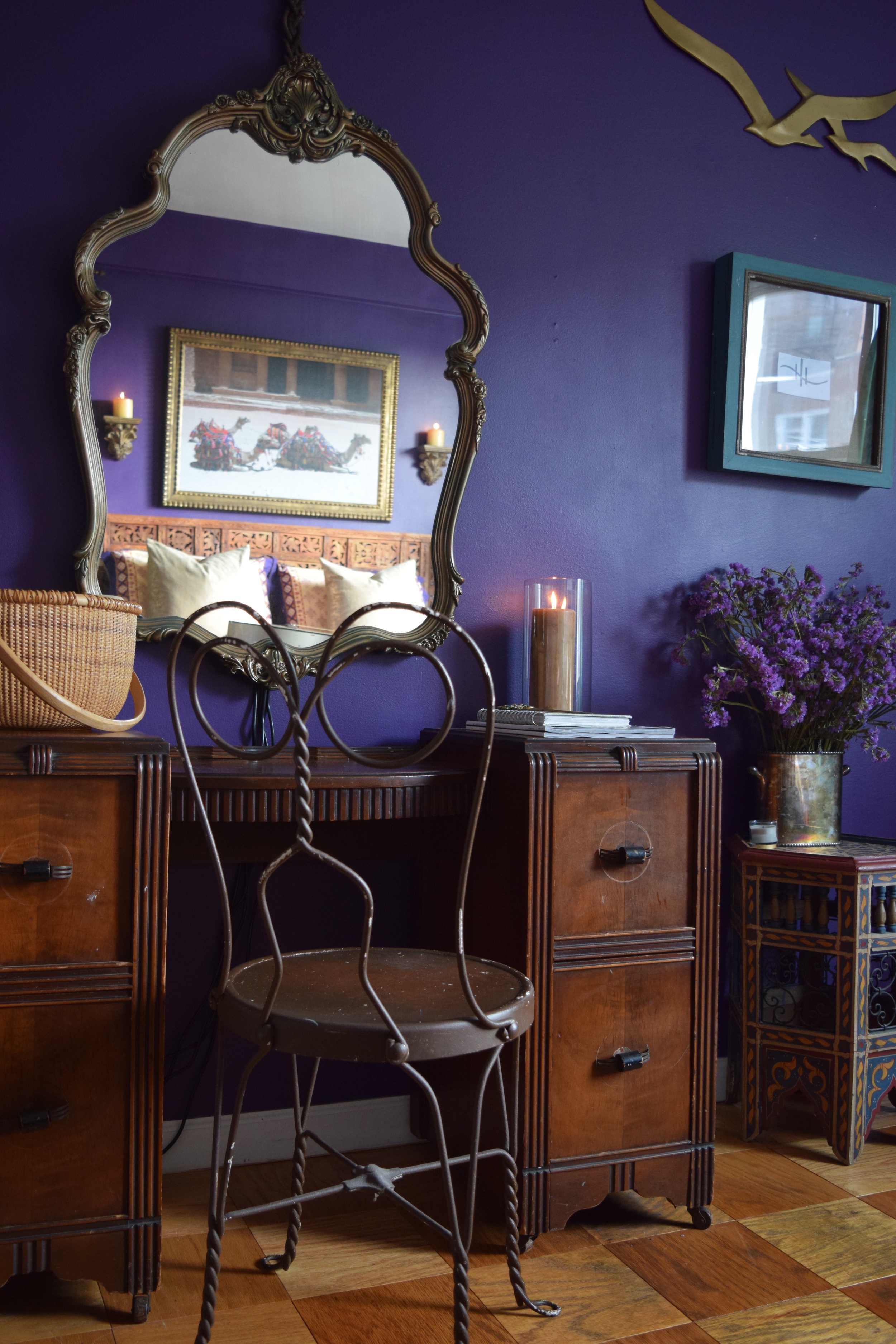 Harlem Oasis, Moroccan and Indian Inspired Design, Bedroom Vanity Area