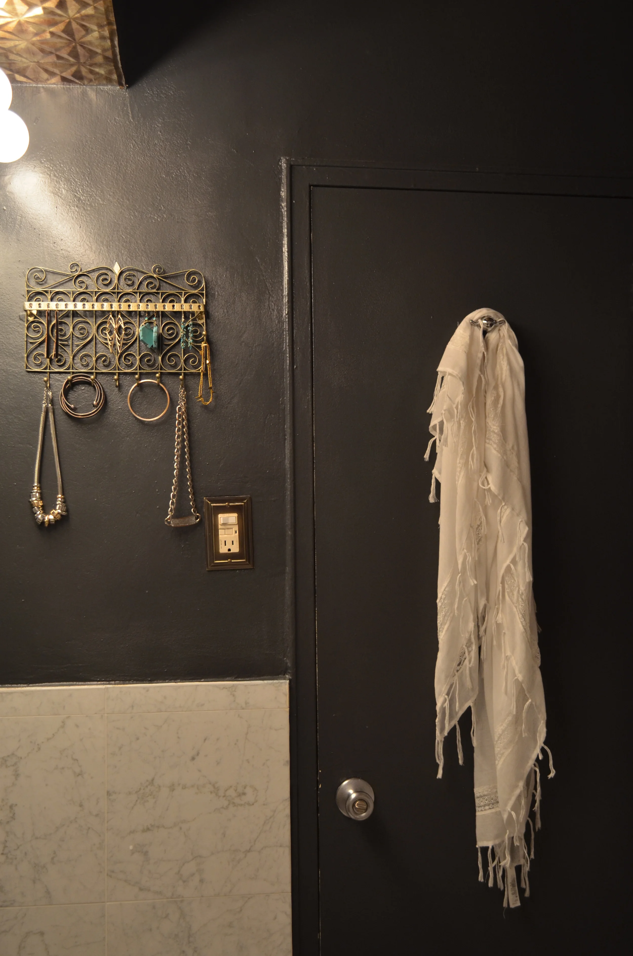 Harlem Oasis, Bold Bathroom Design, Antique Tin Ceiling