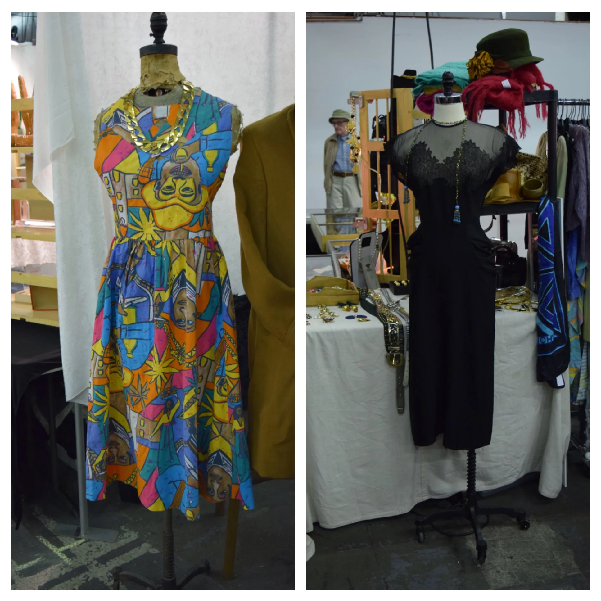 Absolutely no risk of ever seeing another woman in the same dress as you when you wear something from the flea market. Rest assured you will be the only person in the room with one of these on.