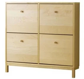 This piece is from Ikea and is meant for holding shoes. I love it because it's so narrow with a depth of only a little more than 6.5 inches! 