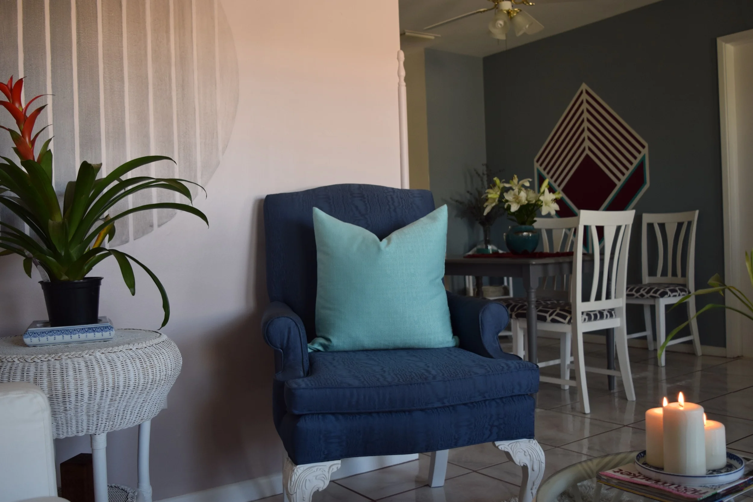 Pastel Interior, Living Room and Dining Room