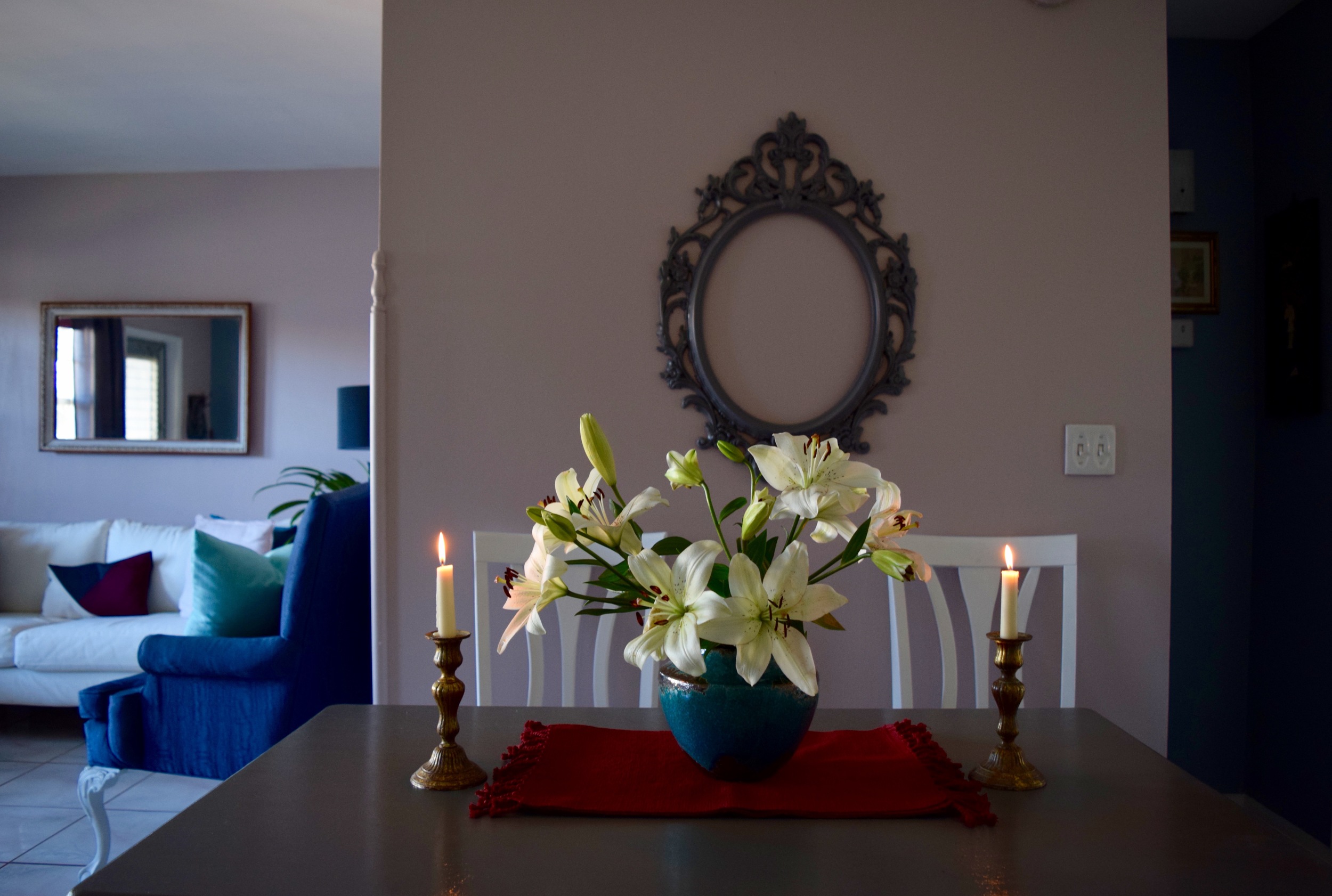 Pastel Interior, Living Room and Dining Room