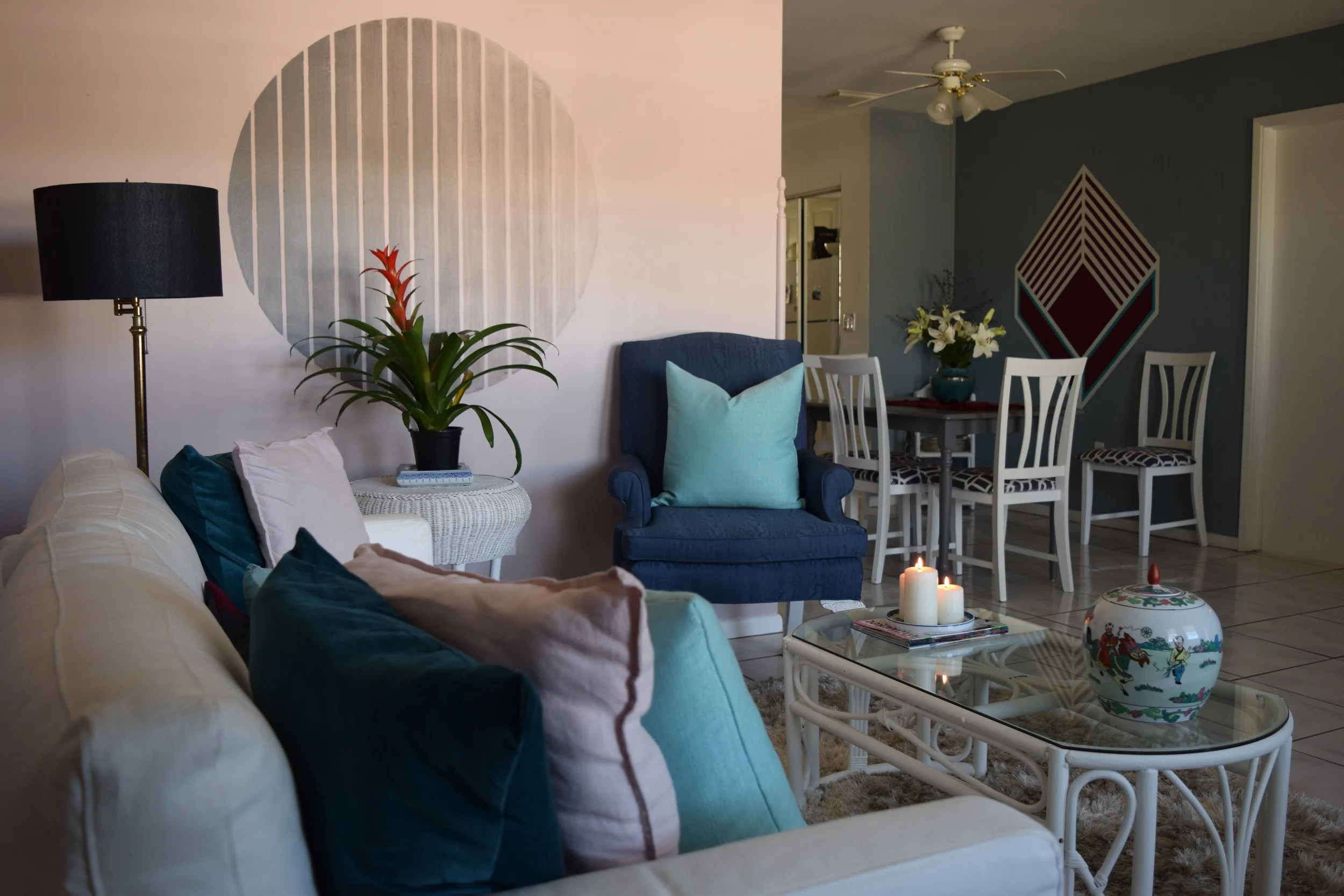 Click here or on picture to go to the Domino magazine link to find out how to do this circle wall art. I did mine a little differently in order to make it my own.