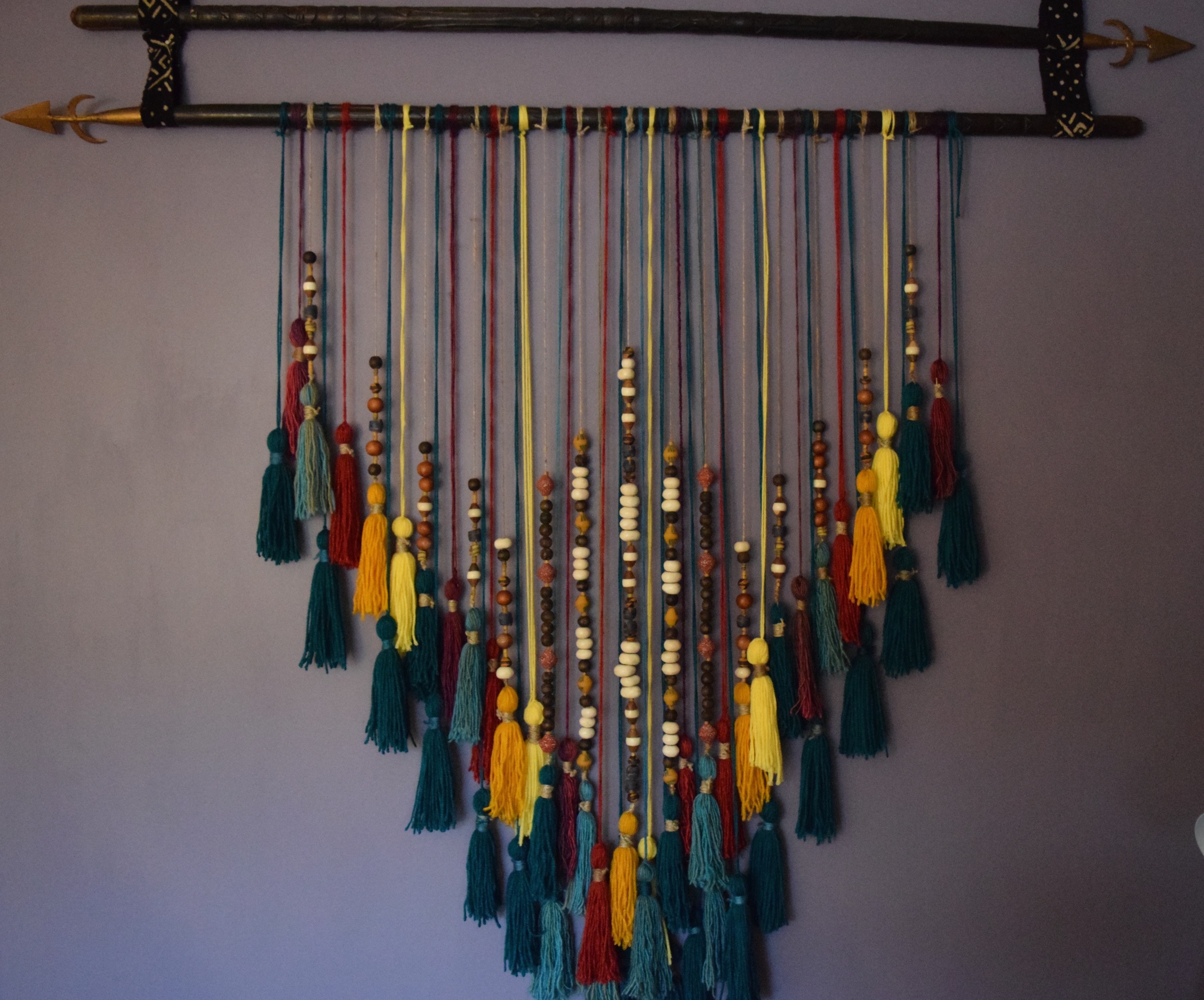 Ethnic Eclectic, African Beads and Tassel Wall Art