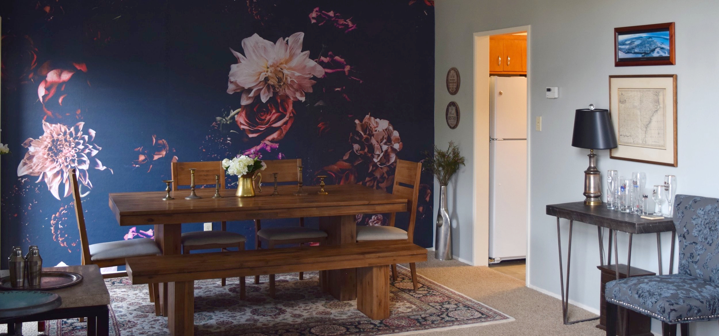 Parisian Chic, Wallpapered Dining Room