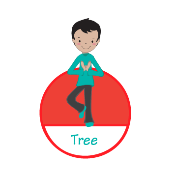 Stand up straight rooting one foot into the earth. Slowly raise the other foot up your leg. Place it below or above your knee. Take your hands up into the sky or place them together at your heart making a nest with your hands. (Also known as Lotus Hands)