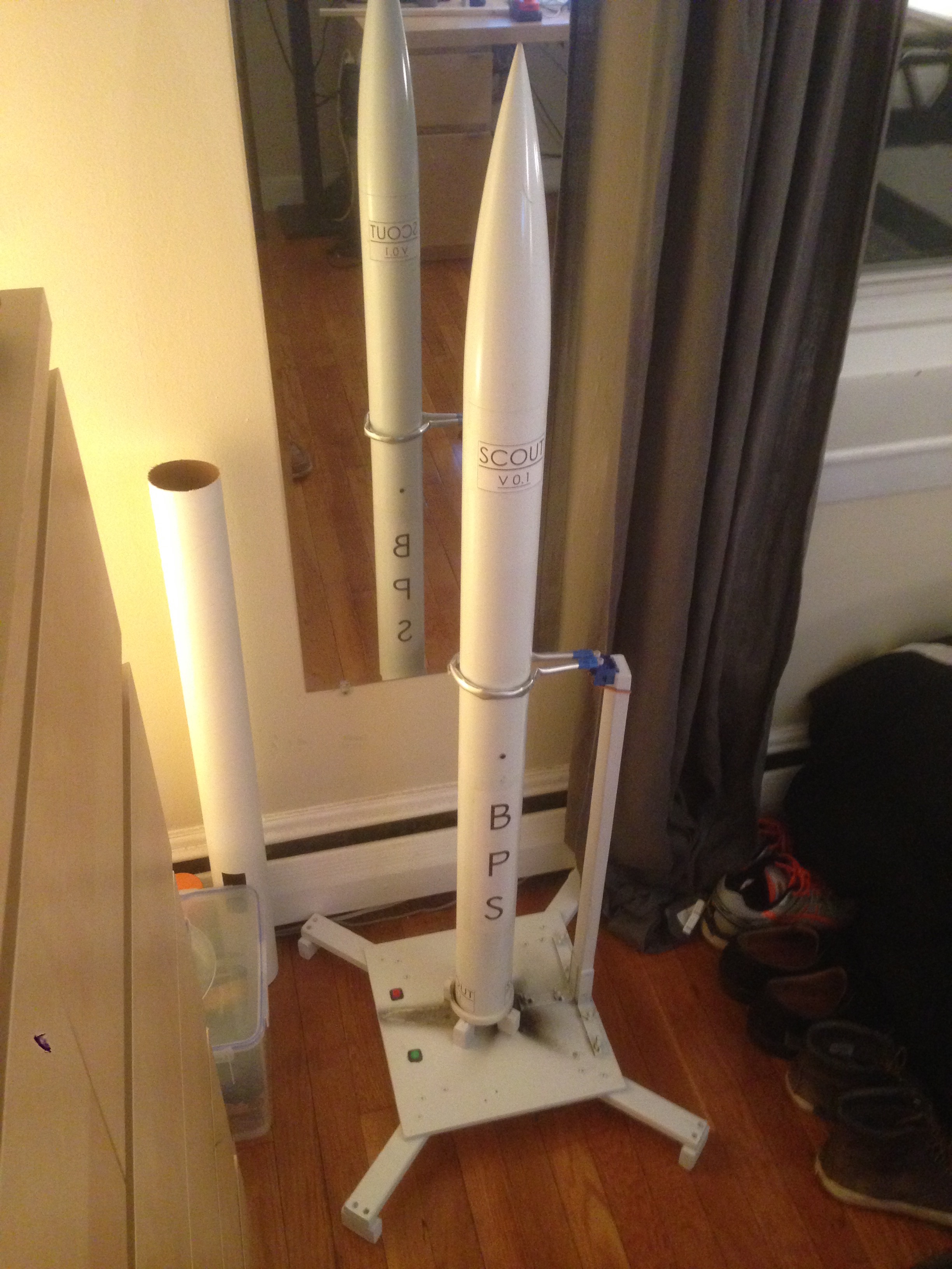 Scout V 0.1 sits on the pad after its first launch
