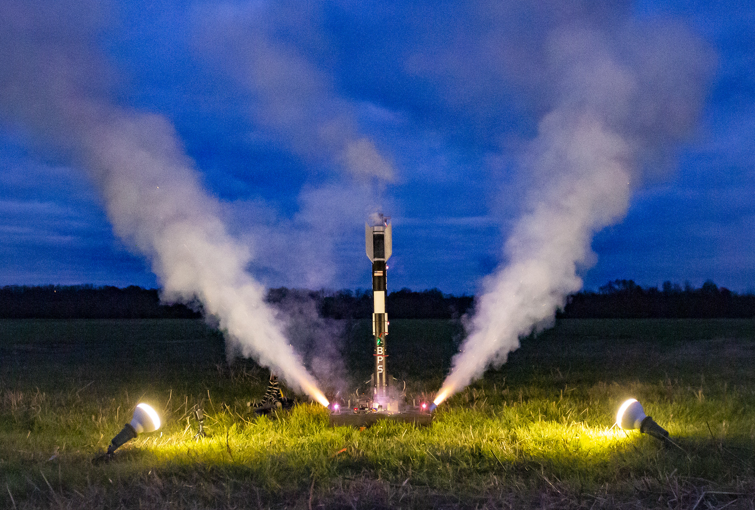 Static fire of the Echo landing vehicle