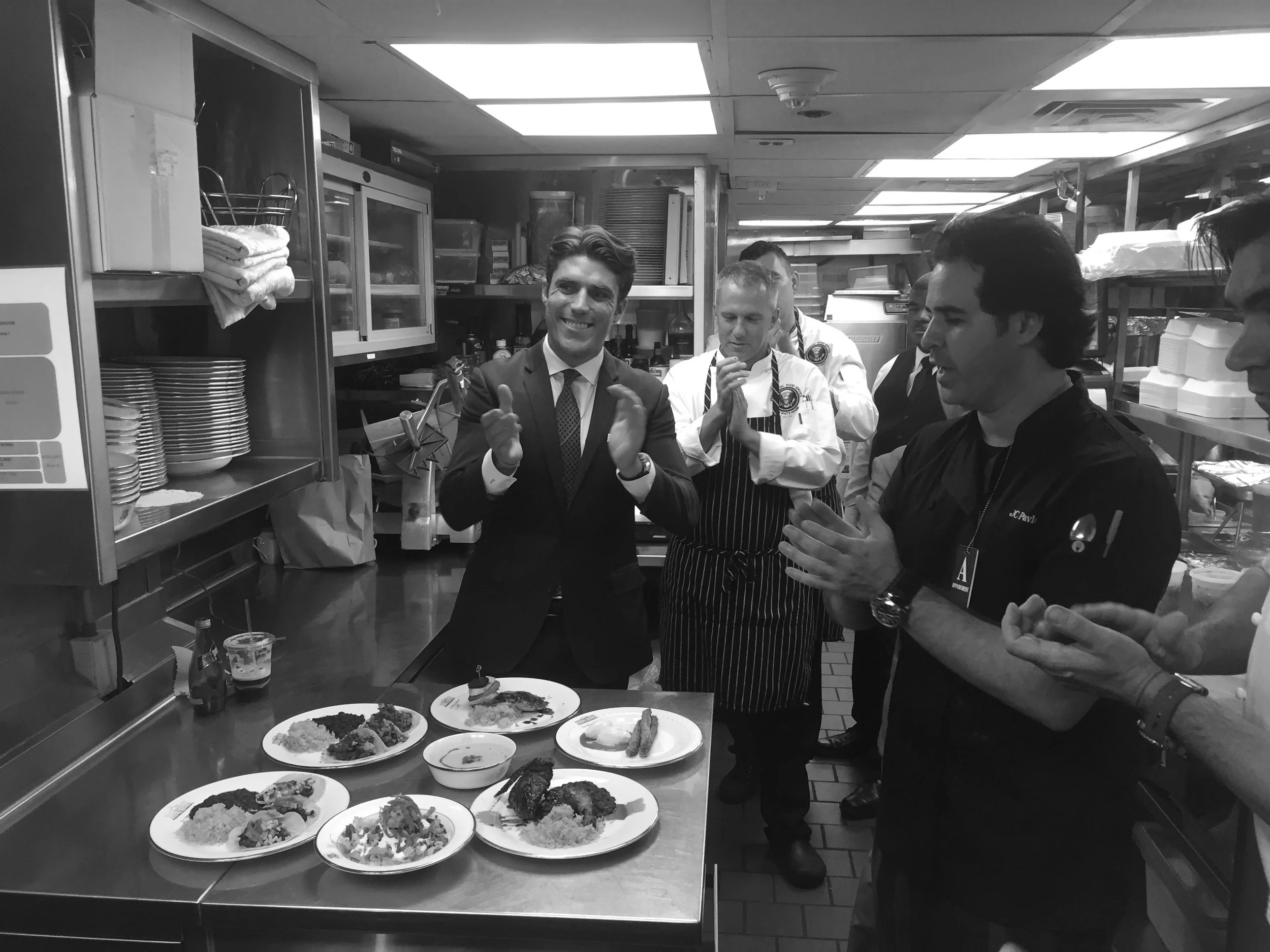 Pre Shift meeting with the US Navy Food Service Team 