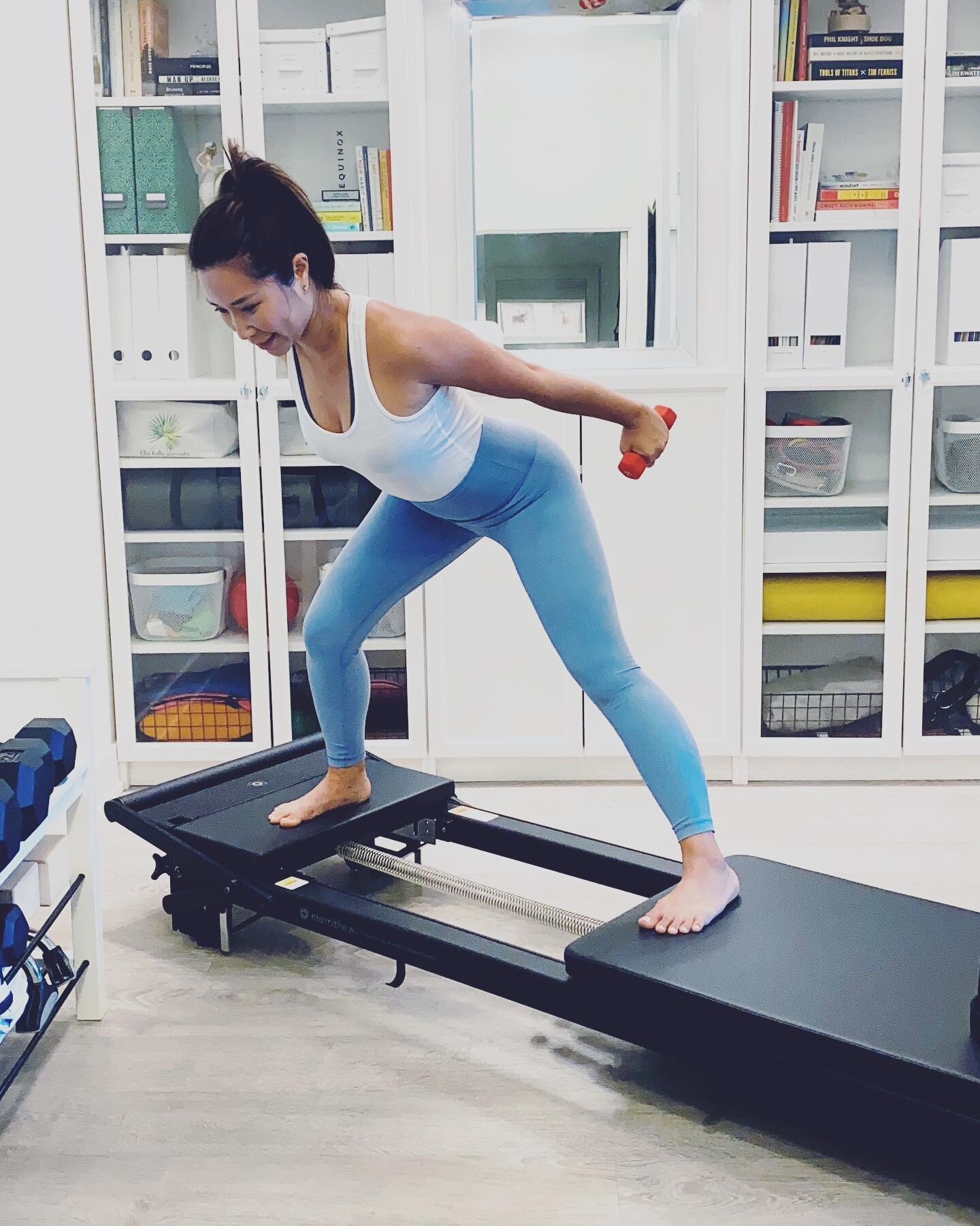 Let&rsquo;s do 50 and call it a day. #homeworkout #pilates #stottpilates #summerhours #fitbabe