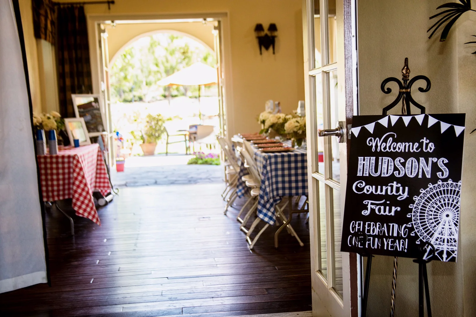 I had a few signs made that I distributed around the party on little easels...