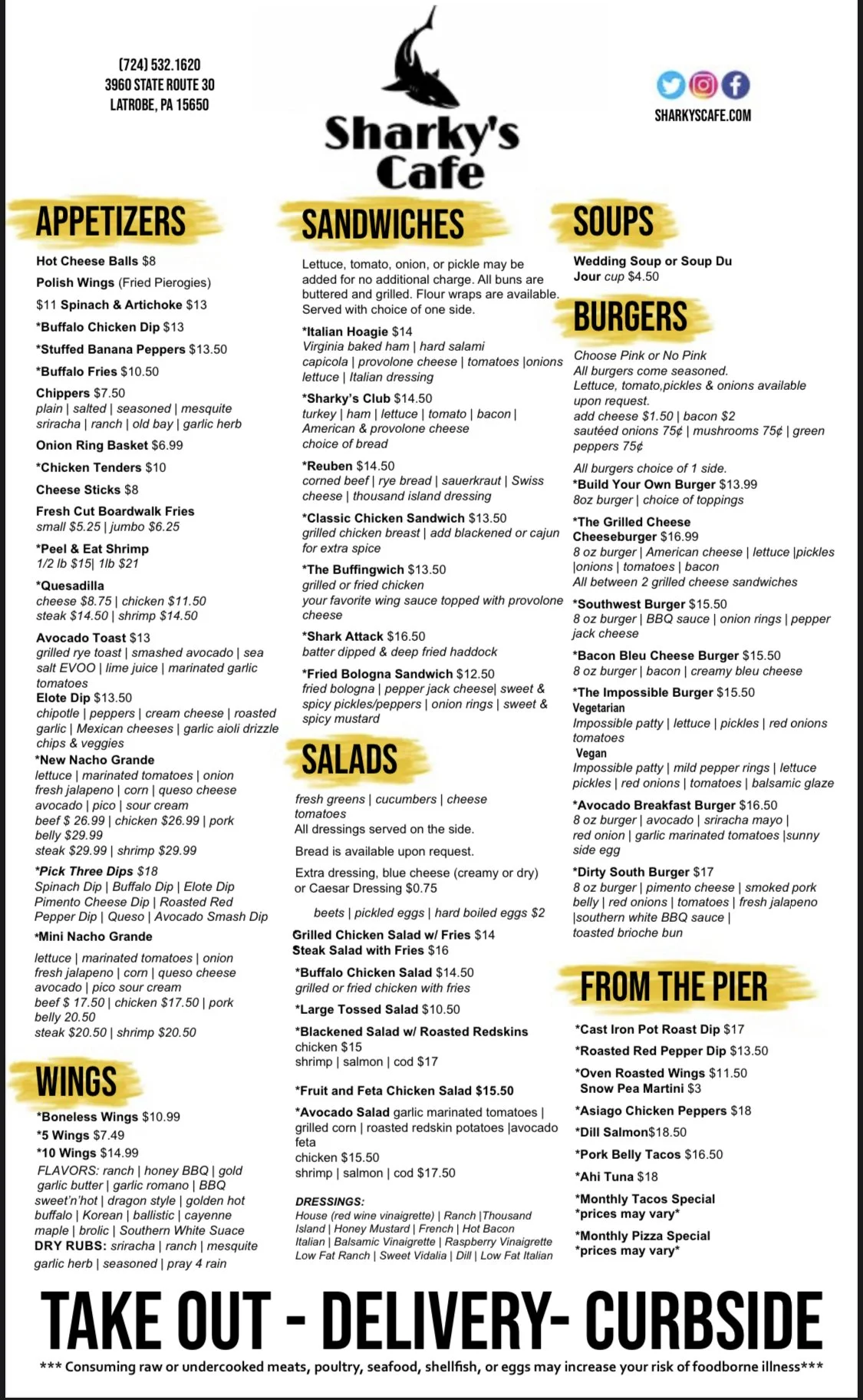 Menu — Sharky's Café