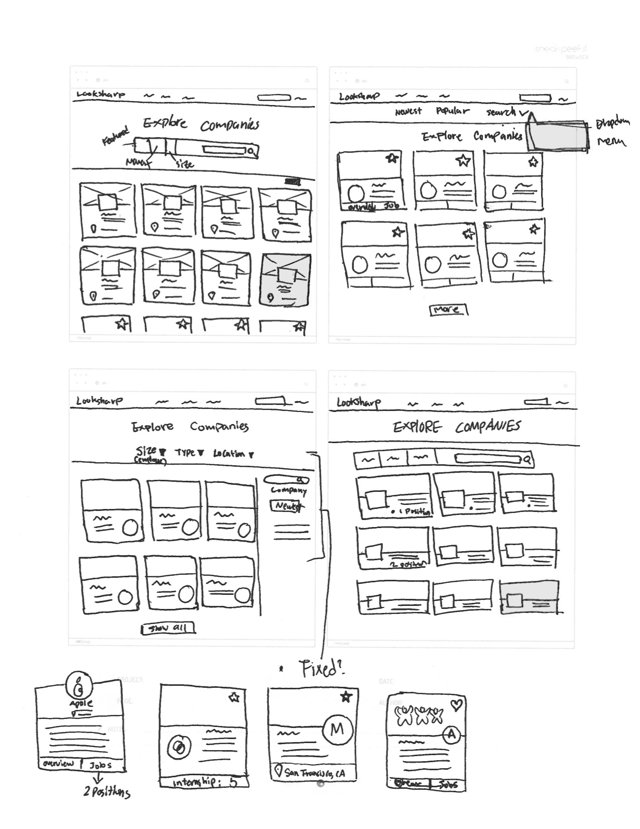 Web Wireframe Sketch 4