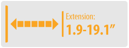 Extension: 1.9-19.1” | Medium TV Wall Mount