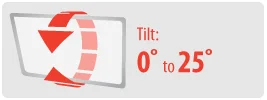Tilt: -25° | Medium Ceiling TV Mount